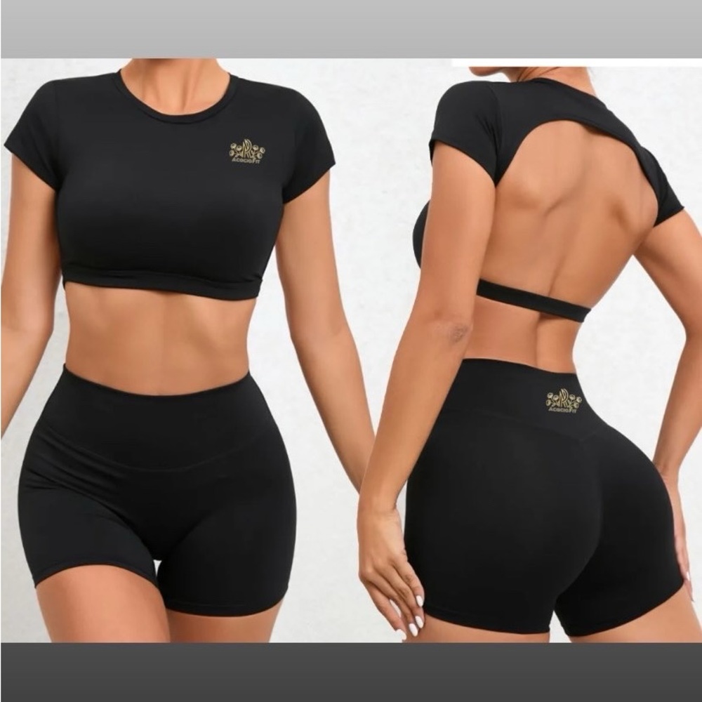 Women’s Black Athletic Shorts — High-Waist Performance